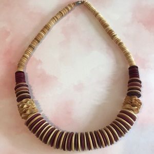 Vintage 80’s Wooden Bead Necklace J20